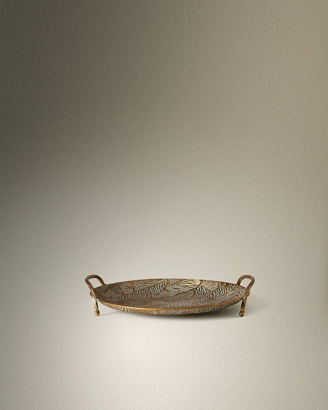 Eliza Copper Finish Metal Serving Tray 36x34cm