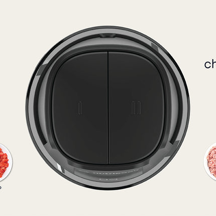 NC-CH2000 NutriCook  NutriCook 2+2 L XXXL Glass & SS Chopper and Mincer, 500W - Pulse & 2 speeds, 2-Removable 4 SS -Blade for Chopping, Ice Crushing, Meat Mincing, Grinding, Pureeing & more - Black, 2 Yr Warranty, NC-CH2000