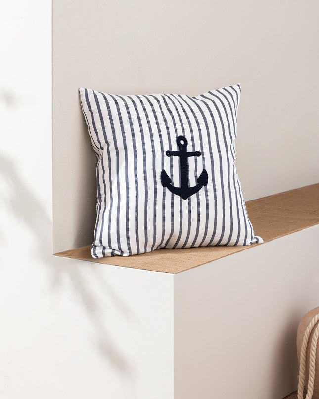 Miroir Navy Cushion Cover – Maritime-Inspired Elegance