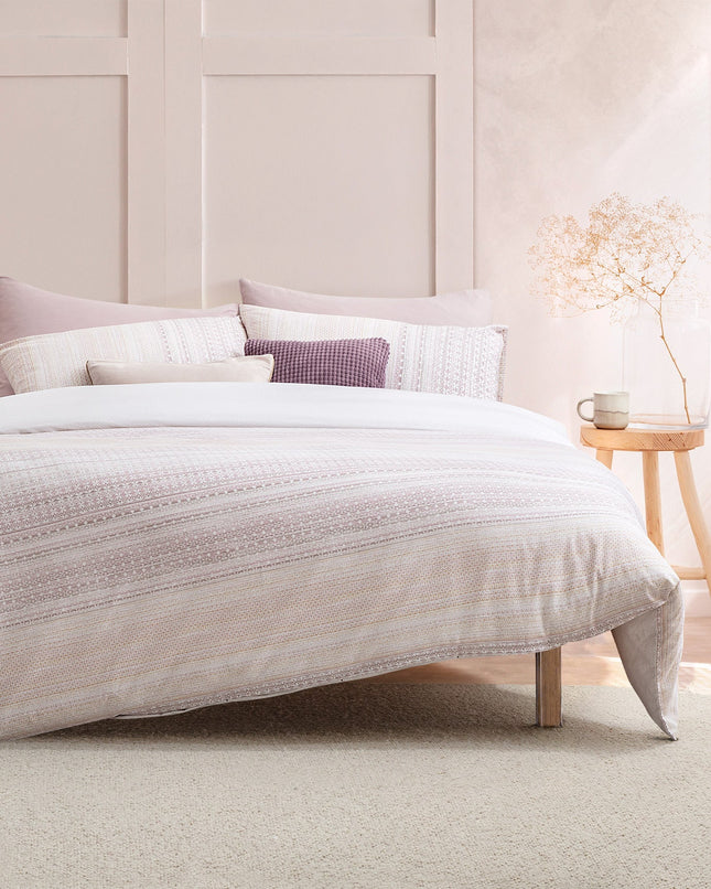 Niort King Size Ranforce Duvet Cover Set in Powder
