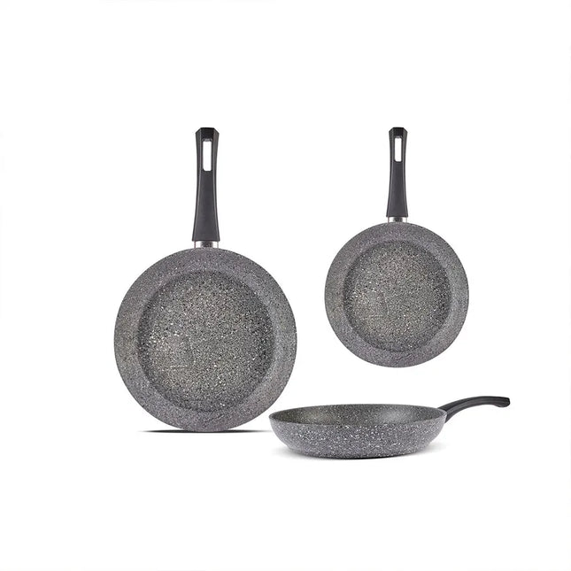 KARACAS GRIS Biogranite 3 Piece Non-Stick Pan Set
