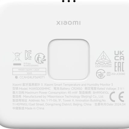 حساس شاومي للحرارة والرطوبة (الإصدار الثالث) - شاشة LCD كبيرة مع مستشعر سويسري دقيق وتحكم ذكي عبر التطبيق