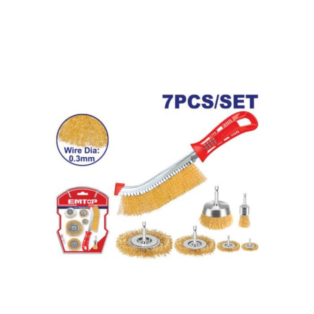 EMTOP Brass Wire Cup Brush & Poly Handle Wire Cleaning Brush EMTOP Brass Wire Cup Brush & Poly Handle Wire Cleaning Brush