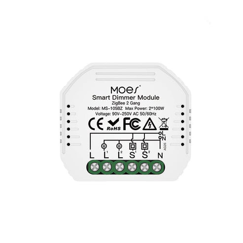 MOES - WIFI Mini Hidden Smart Switch - 2 Gang