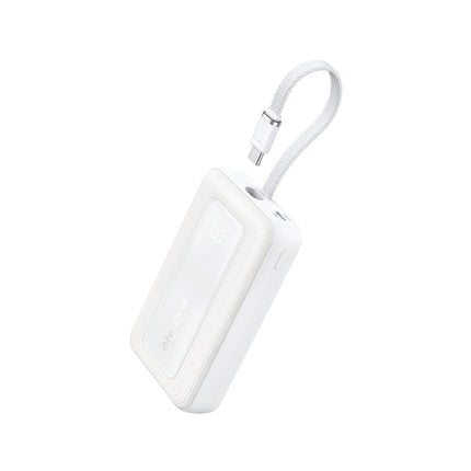 A1688H21 Anker Zolo Power Bank (10K, 30W, Built-In USB-C  Cable)  White 