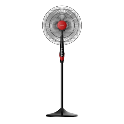 Tornado 18-Inch Stand Fan with 4 Blades – Black x Red