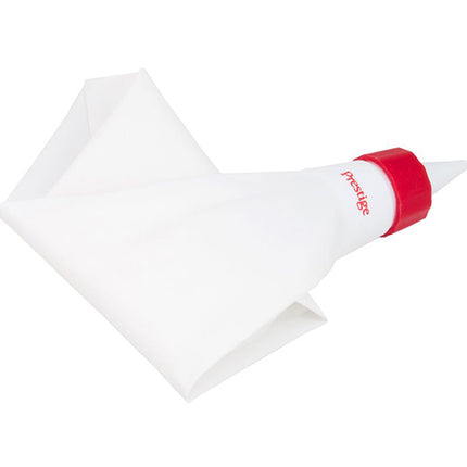 Prestige Icing Bag with 6 Plastic Nozzles, White & Red