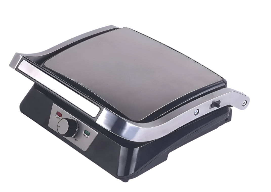 Tekmaz Grill with Garnete Open Plate 1850W – Black & Steel Tekmaz Grill with Garnete Open Plate 1850W – Black & Steel