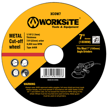 XCOW412-3.0 worksite Metal Cutting Disc 4 1/2 in From worksite Aggressive Cut | XCOW412-3.0