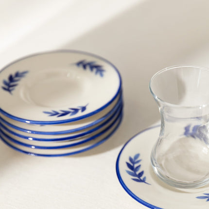 Luxe Feuille 6 Piece Tea Plate Set - Elegant Serving