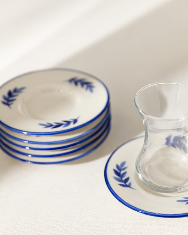 Luxe Feuille 6 Piece Tea Plate Set - Elegant Serving