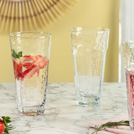 Floressa 4-Piece Soft Drink Glass Set Cut-Glass Design