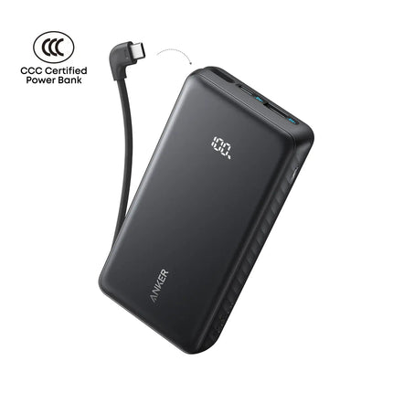 باور بانك Anker Zolo بسعة 20,000mAh وقدرة 22.5W — كابل USB-C مدمج