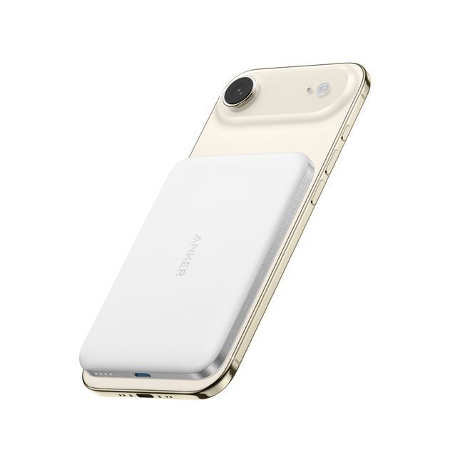 بنك طاقة أنكر (Anker) موديل MagGo 5K Slim بسعة 5,000 مللي أمبير - معتمد بمعيار Qi2 للشحن اللاسلكي السريع 15 واط - تصميم فائق النحافة