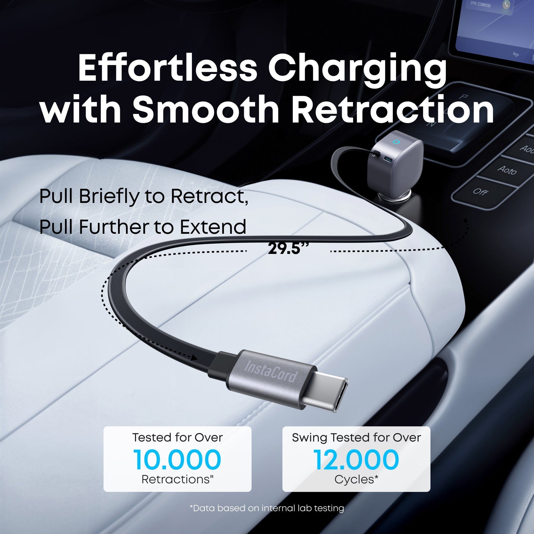Anker Nano 75W USB-C Car Charger with Built-In Retractable USB-C Cable — Black Anker Nano 75W USB-C Car Charger with Built-In Retractable USB-C Cable — Black