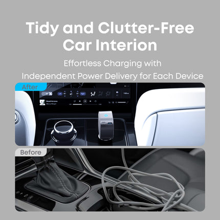 Anker Nano 75W USB-C Car Charger with Built-In Retractable USB-C Cable — Black