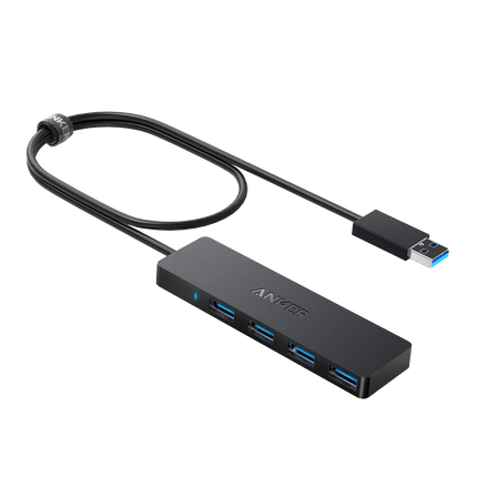 موزع منافذ أنكر (Anker) فائق النحافة بـ 4 منافذ USB 3.0 - نقل بيانات فائق السرعة وتصميم مدمج