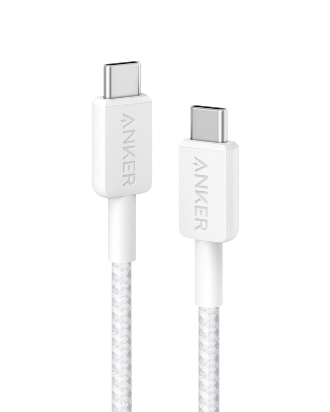 Anker 322 PowerLine USB-C to USB-C Fast Charging Cable (60W, Braided, Durable,3ft)