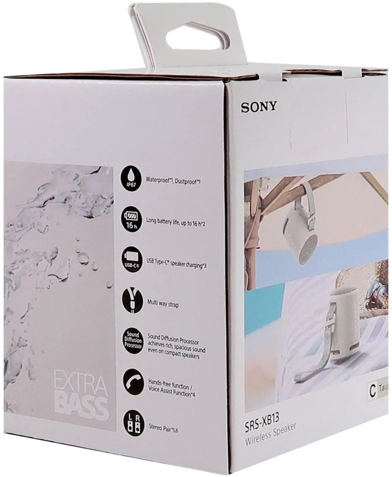 سماعة سوني (Sony) المحمولة SRS-XB13 بنظام Extra Bass - إصدار أسود وأبيض سماعة سوني (Sony) المحمولة SRS-XB13 بنظام Extra Bass - إصدار أسود وأبيض