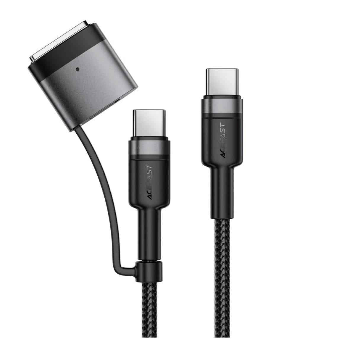 كابل أيس فاست (Acefast C2-05) مغناطيسي من Type-C إلى Type-C منظم ذاتياً (1.2 متر)، شحن سريع بقوة 60W PD، هيكل من سبائك الألومنيوم ضد التشابك - أسود كابل أيس فاست (Acefast C2-05) مغناطيسي من Type-C إلى Type-C منظم ذاتياً (1.2 متر)، شحن سريع بقوة 60W PD، هيكل من سبائك الألومنيوم ضد التشابك - أسود