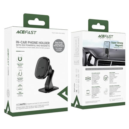 Acefast D35 Magnetic Dashboard Car Phone Mount, Ultra-Strong N52 Magnets, 360° Rotation Compact Holder with Secure 3M Adhesive Base - Black