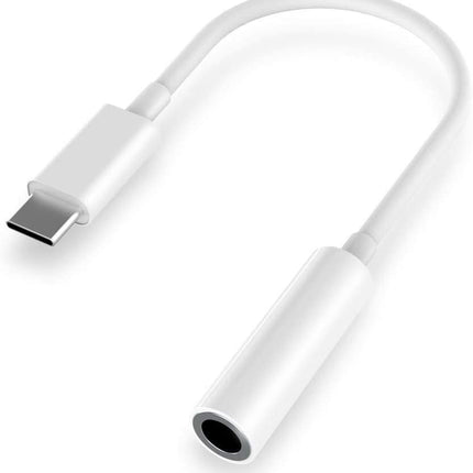Lenyes AX91 Type-C to 3.5mm Audio Adapter - High-Fidelity Sound Transfer - Durable TPE Construction - Compact Design - White