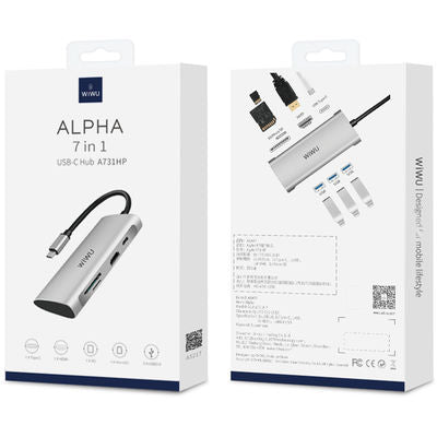 موزع USB-C WIWU Alpha 7 في 1 موزع USB-C WIWU Alpha 7 في 1