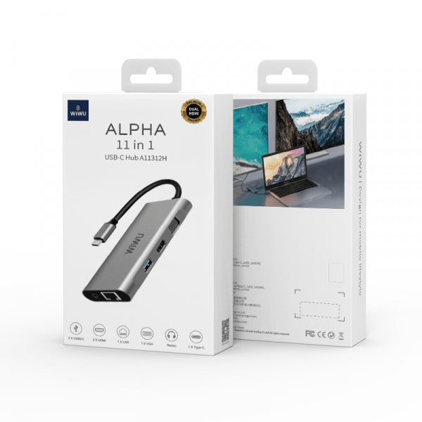 موزع USB-C WIWU Alpha 11 في 1 موزع USB-C WIWU Alpha 11 في 1