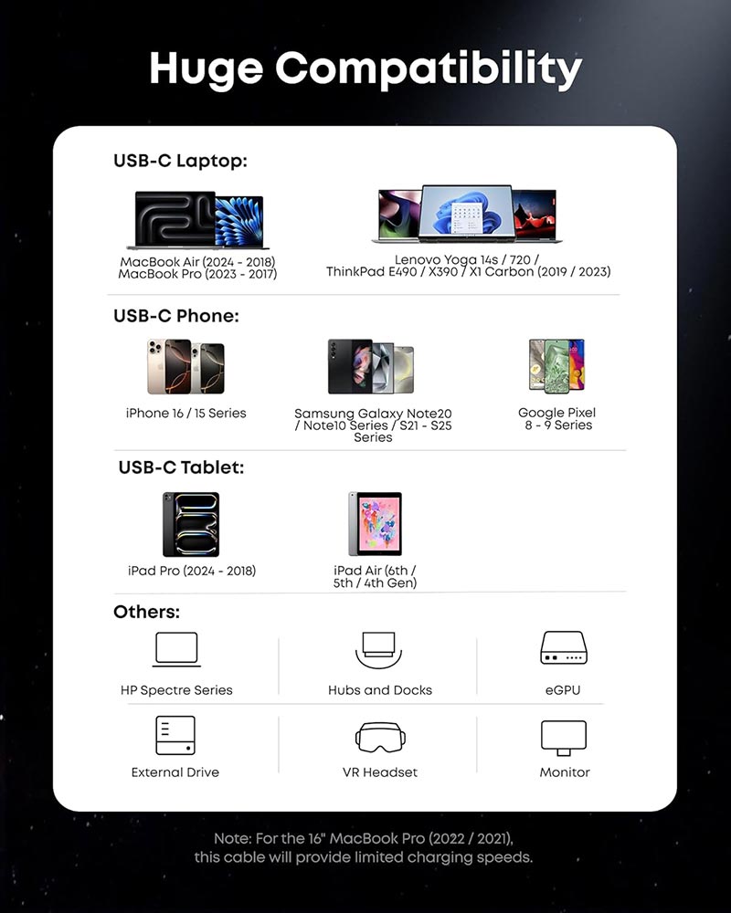 كابل ثندربولت 5 (Thunderbolt 5) - Anker Prime - سرعة نقل 80 جيجابت - قوة شحن 240 واط - يدعم فيديو 16K - نايلون مضفر - طول 1 متر كابل ثندربولت 5 (Thunderbolt 5) - Anker Prime - سرعة نقل 80 جيجابت - قوة شحن 240 واط - يدعم فيديو 16K - نايلون مضفر - طول 1 متر