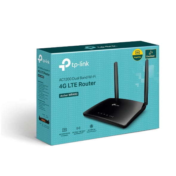 راوتر TP-Link Archer MR400 AC1200 لاسلكي ثنائي النطاق 4G LTE راوتر TP-Link Archer MR400 AC1200 لاسلكي ثنائي النطاق 4G LTE