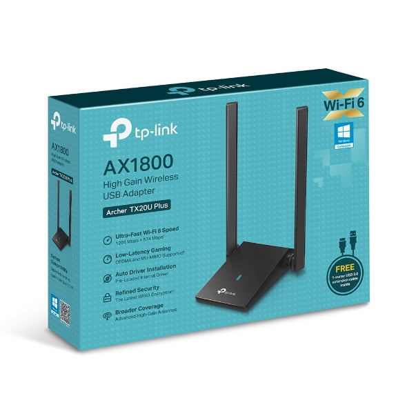 محول USB لاسلكي فائق الأداء من TP-Link Archer TX20U Plus مع هوائيات معززة للمدى والسرعة محول USB لاسلكي فائق الأداء من TP-Link Archer TX20U Plus مع هوائيات معززة للمدى والسرعة