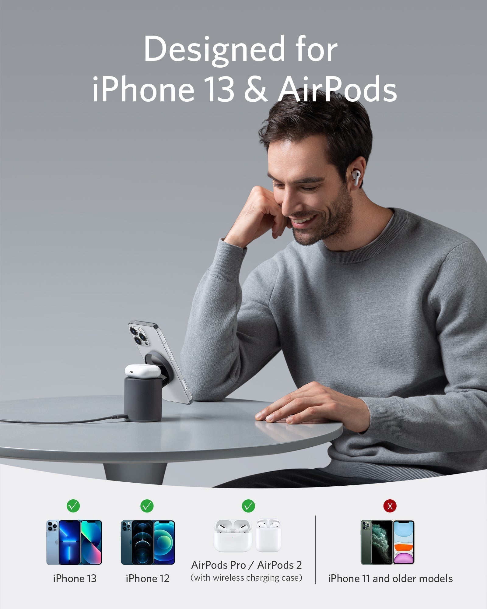منصة شحن أنكر 623 ماج جو المغناطيسية 2 في 1 مع كابل USB-C منصة شحن أنكر 623 ماج جو المغناطيسية 2 في 1 مع كابل USB-C