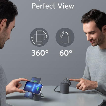 Anker 623 MagGo 2-in-1 Magnetic Wireless Charging Station with USB-C Cable