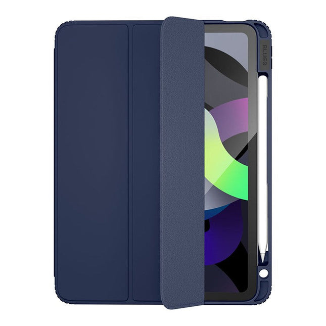 BLUEO B29 iPad APE Case with Leather Sheath for iPad Pro 11 (2018/2020/2021/2022)/Air 4 10.9/Air 5 10.9/iPad Air 11 (2024) - Navy Blue