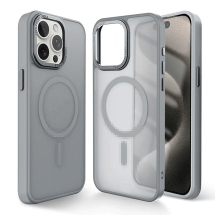 BLUEO BK5934 Skin-Friendly Frosted Anti-Drop Case with Magnetic for iPhone 15 (6.1″) - Grey