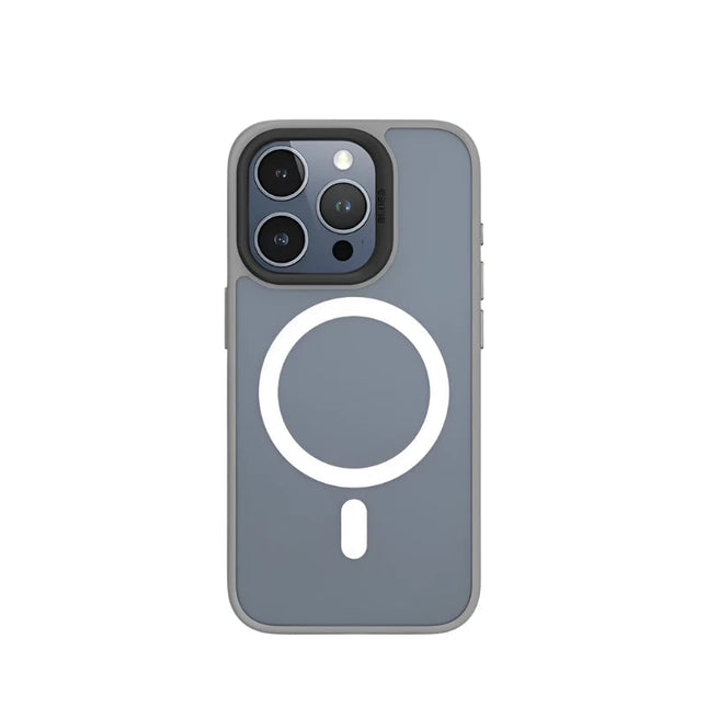 BLUEO BK5934 Skin-Friendly Frosted Anti-Drop Case with Magnetic for iPhone 15 Pro Max (6.7″) - Grey