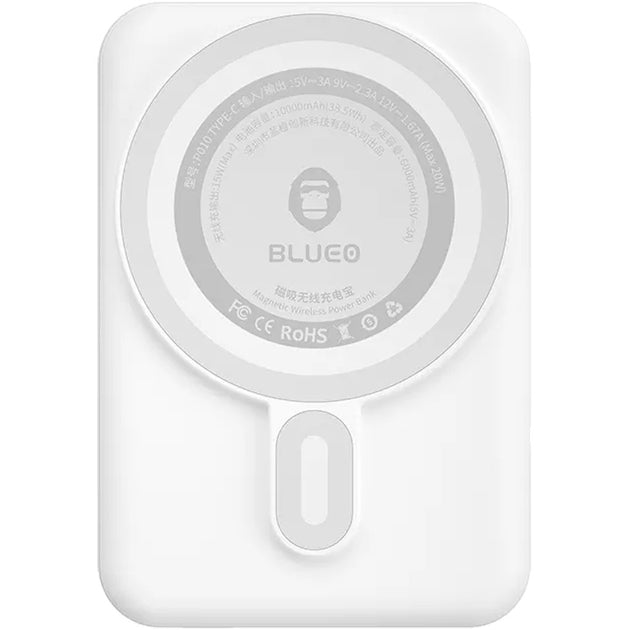 BLUEO BL003 Magnetic Wireless Power Bank with Stand (10000 mAh) - White