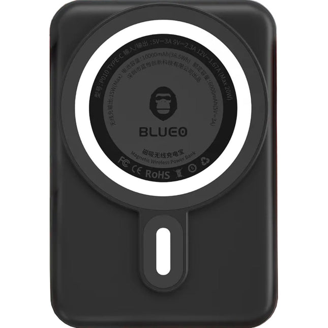 BLUEO BL003 Magnetic Wireless Power Bank with Stand (10000 mAh) - Black