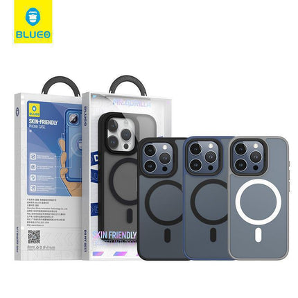 BLUEO BK5934 Skin-Friendly Frosted Anti-Drop Case with Magnetic for iPhone 15 Pro (6.1″) - Grey