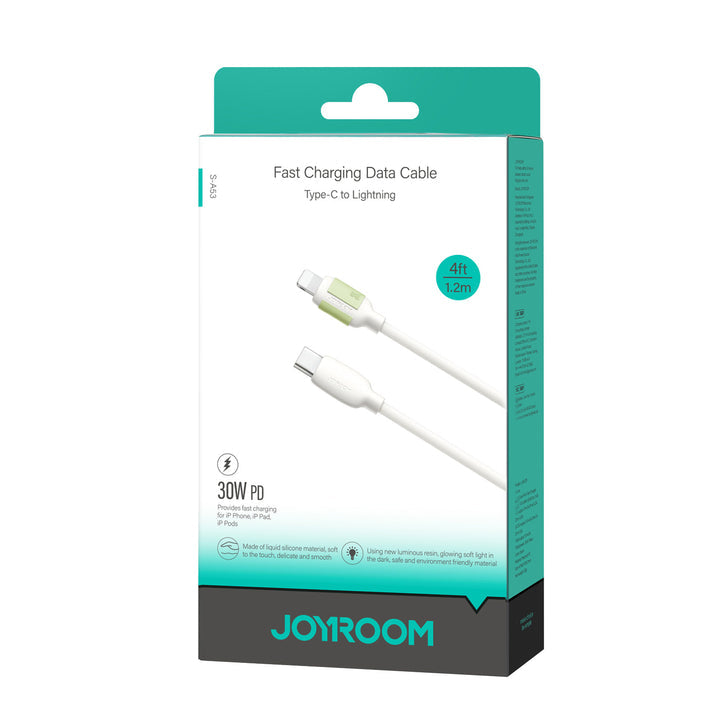 Joyroom S-A53 Fluorescence Series Fast Charging Cable - 1.2m - High-Density Braided Design - 3A High Current - Available in USB-A to Type-C & Lightning - Beige Joyroom S-A53 Fluorescence Series Fast Charging Cable - 1.2m - High-Density Braided Design - 3A High Current - Available in USB-A to Type-C & Lightning - Beige