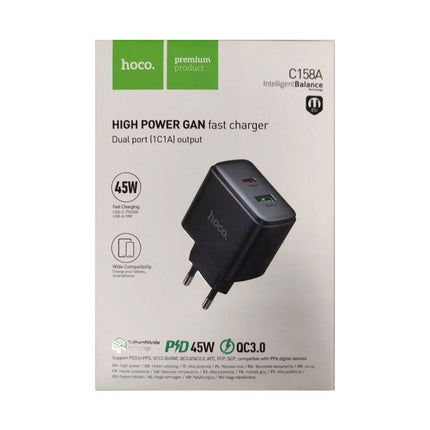 HOCO C158A 45W USB-C Power Delivery Dual Port Charger