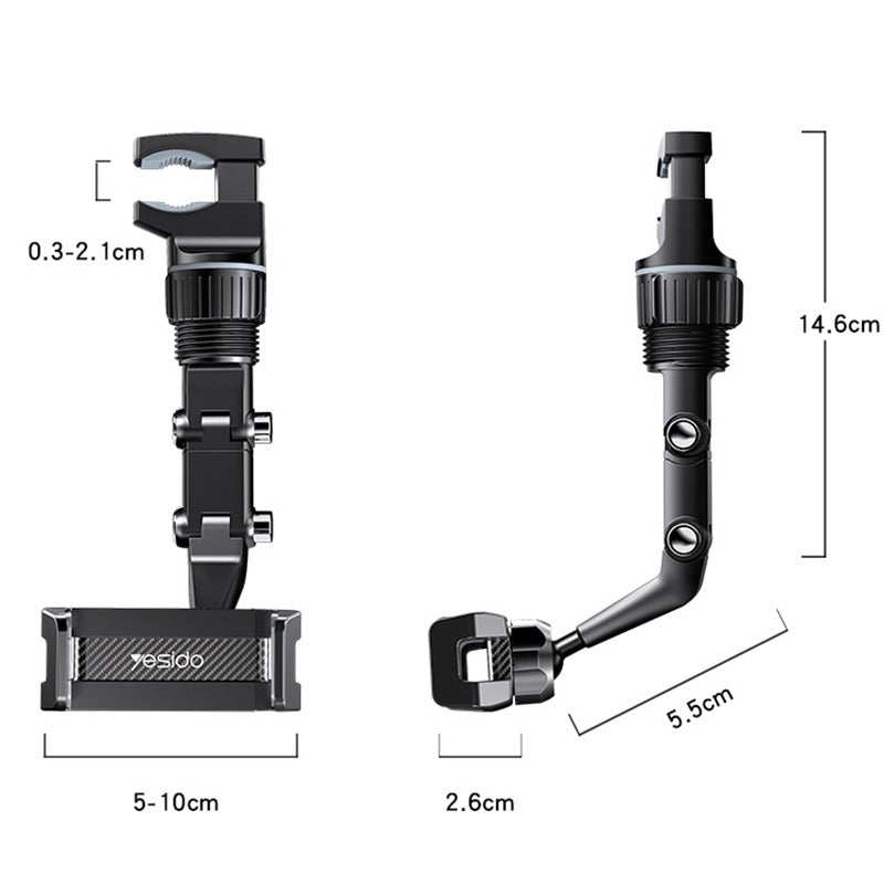 Yesido C192 Multi-Node Adjustable Rearview Mirror Mounted Bracket Yesido C192 Multi-Node Adjustable Rearview Mirror Mounted Bracket