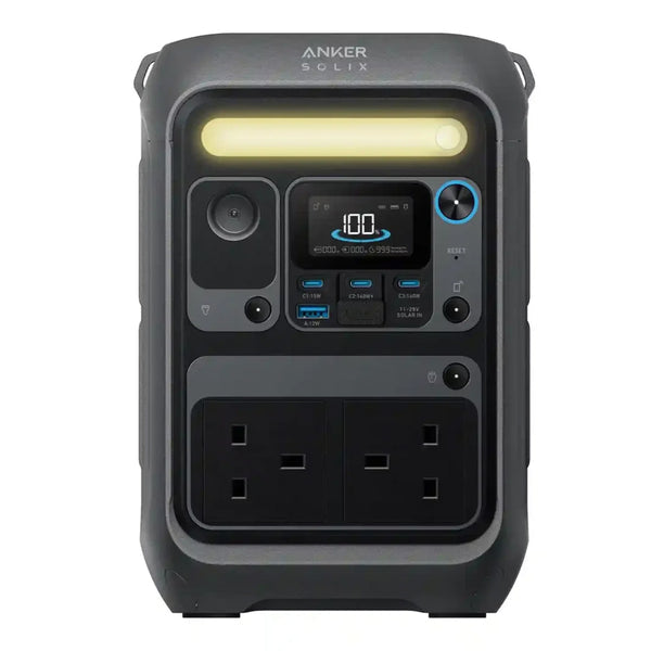 محطة طاقة متنقلة أنكر سوليكس (Anker SOLIX C300 DC) - سعة 90,000 مللي أمبير (288 واط/ساعة) - قوة 300 واط - بطارية LiFePO4 - رمادي