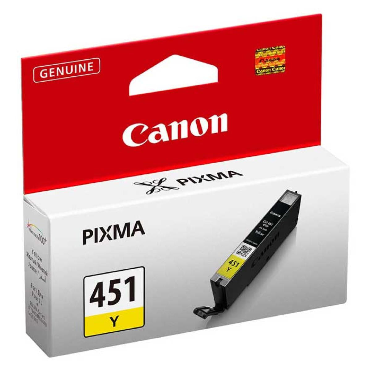 عبوة حبر كانون (Canon) أصلية موديل CLI-451 - اختر اللون: أزرق، أرجواني (زهري)، أو أصفر - تقنية ChromaLife100+ - متوافقة مع PIXMA iP7240 و iX6840 و MG5440 عبوة حبر كانون (Canon) أصلية موديل CLI-451 - اختر اللون: أزرق، أرجواني (زهري)، أو أصفر - تقنية ChromaLife100+ - متوافقة مع PIXMA iP7240 و iX6840 و MG5440