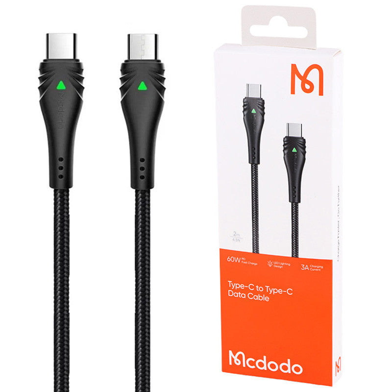 كابل شحن سريع Mcdodo 2M USB-C إلى USB-C 60W PD QC4.0 CA-6661 كابل شحن سريع Mcdodo 2M USB-C إلى USB-C 60W PD QC4.0 CA-6661