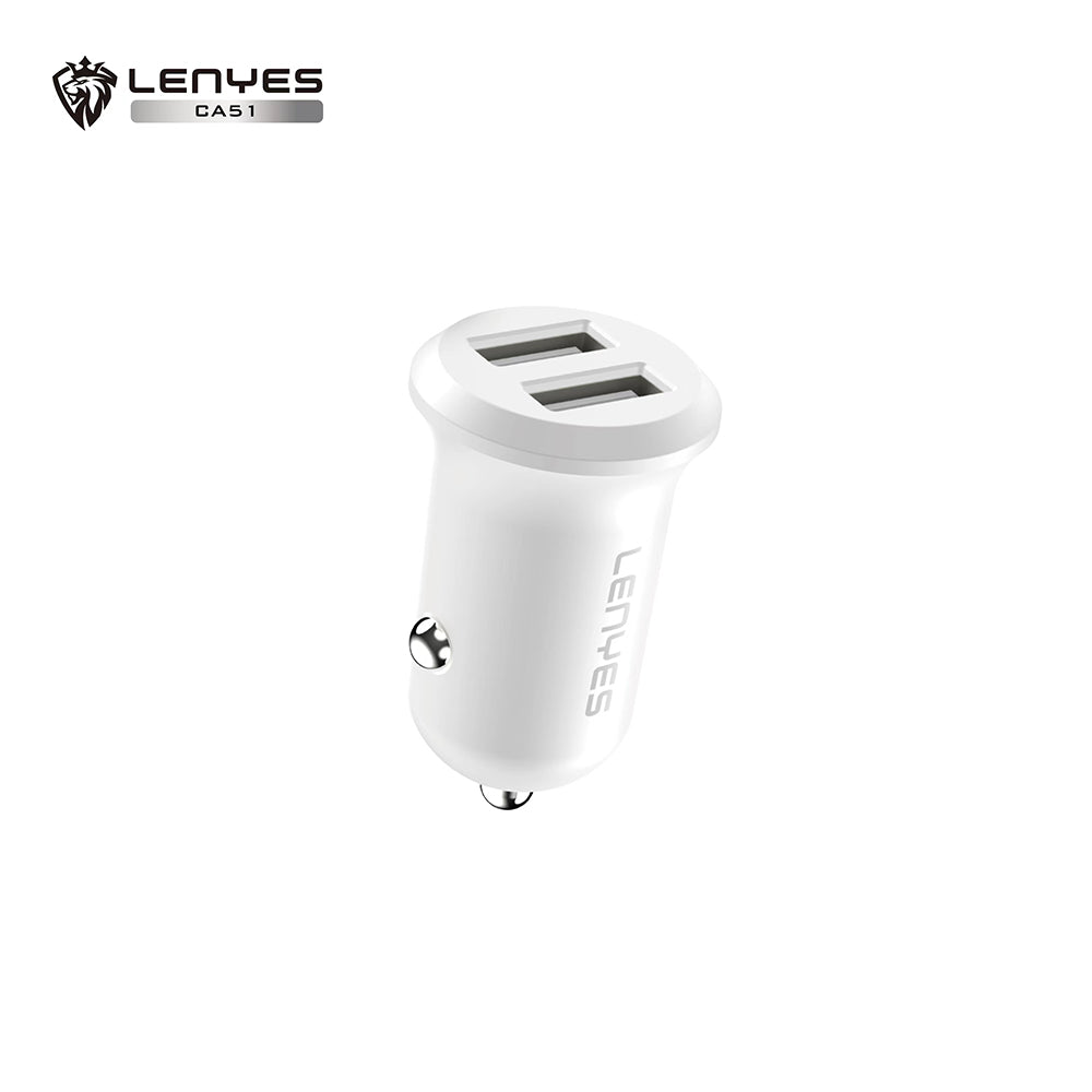 شاحن سيارة لينييس (Lenyes) موديل CA52 - منفذين USB - شحن سريع بقوة 2.4 أمبير - حماية ذكية متطورة - لون أبيض شاحن سيارة لينييس (Lenyes) موديل CA52 - منفذين USB - شحن سريع بقوة 2.4 أمبير - حماية ذكية متطورة - لون أبيض