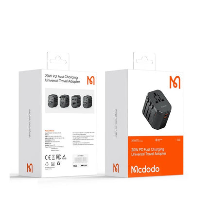 محول سفر عالمي للشحن السريع بقوة 20 واط من Mcdodo CP-3471