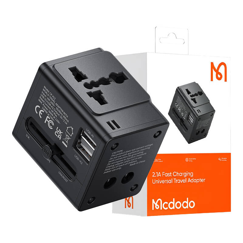 محول سفر عالمي للشحن السريع 2.1 أمبير من Mcdodo CP-4120 محول سفر عالمي للشحن السريع 2.1 أمبير من Mcdodo CP-4120