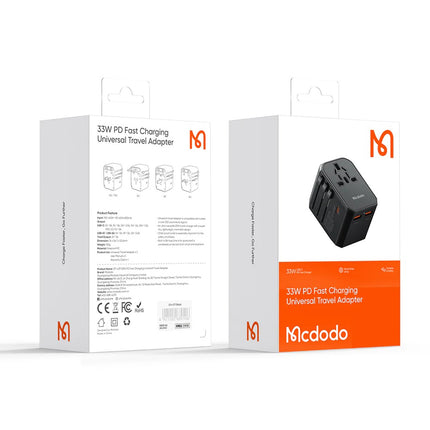 محول سفر عالمي للشحن السريع بقوة 33 واط من Mcdodo CP-4290