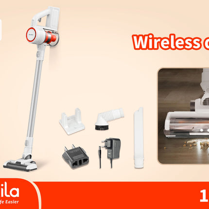 مكنسة كهربائية لاسلكية من ديكاكيلة (Decakila) - قوة 140 واط - بطارية ليثيوم 22.2 فولت - نظام تنظيف متعدد الأسطح - فلتر HEPA - تصميم خفيف الوزن 2 في 1